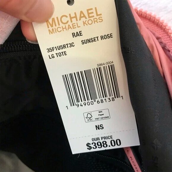 S Michael Kors Rae Sunset Rose Nylon Extra Large Tote 35F1U5RT3C Pink $398 - Picture 14 of 15